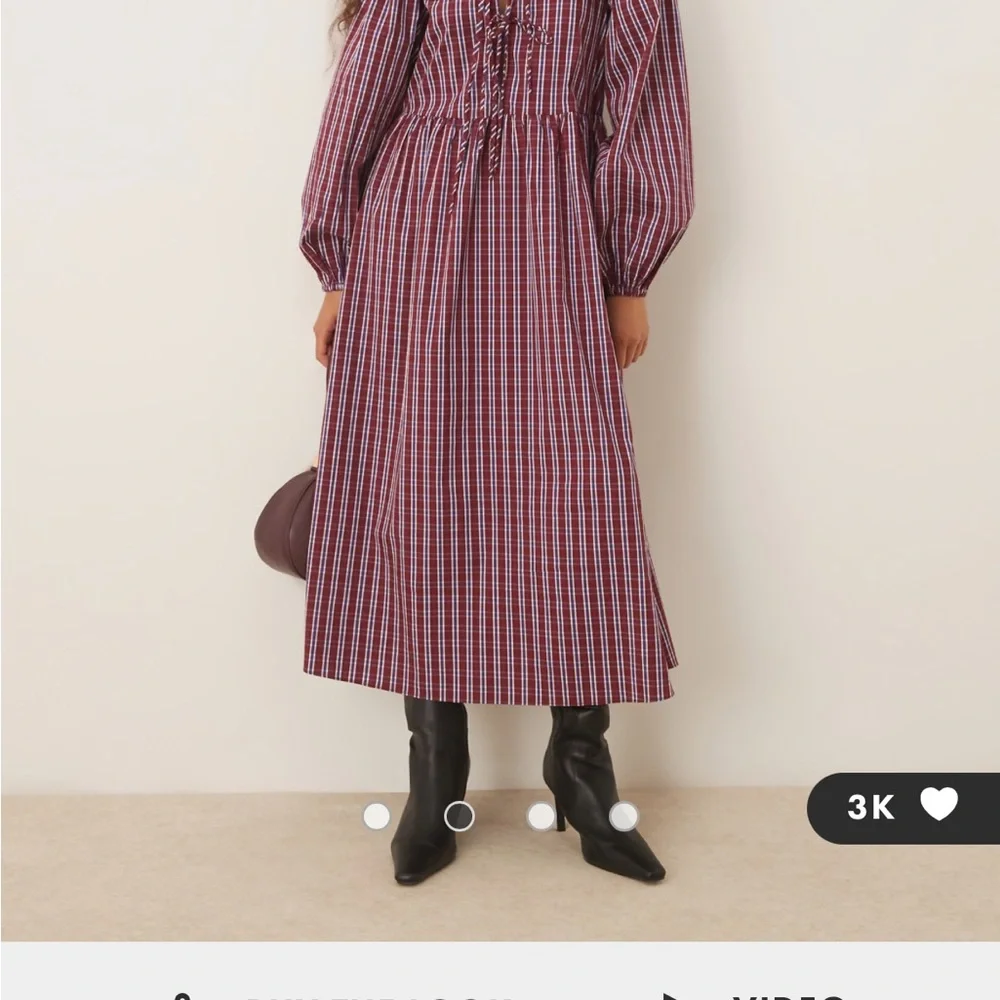 ASOS Red and White Checkered Midi Dress - Picture 2 of 7